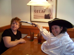 100_4674 The dread pirate Bego, and her not so dreadful hostage Linda