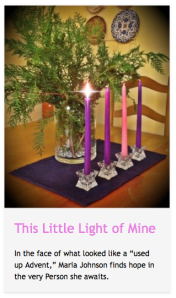 Click on the candles to read the piece at CatholicMom.com